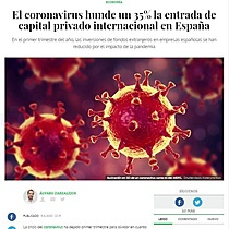 El coronavirus hunde un 35% la entrada de capital privado internacional en Espaa